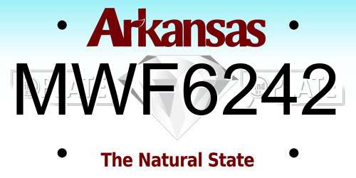 MWF6242 Arkansas License Plate