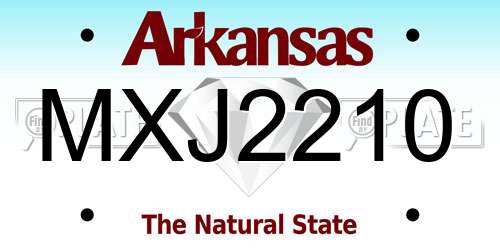 MXJ2210 Arkansas License Plate
