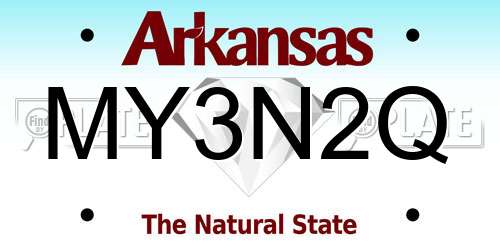 MY3N2Q Arkansas License Plate