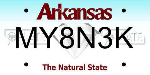 MY8N3K Arkansas License Plate
