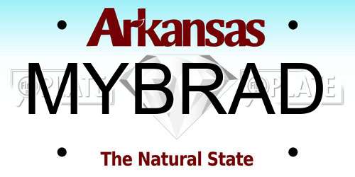 MYBRAD Arkansas License Plate
