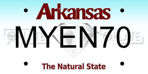 MYEN70 Arkansas License Plate