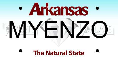 MYENZO Arkansas License Plate