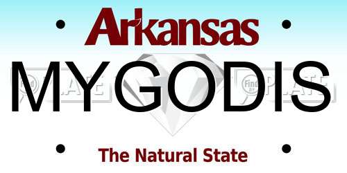 MYGODIS Arkansas License Plate
