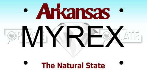 MYREX Arkansas License Plate