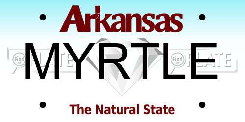 MYRTLE Arkansas License Plate