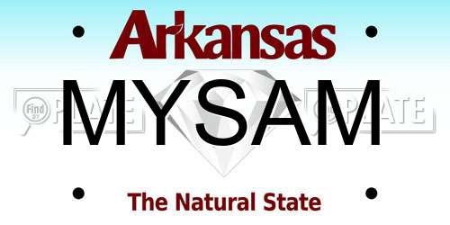 MYSAM Arkansas License Plate