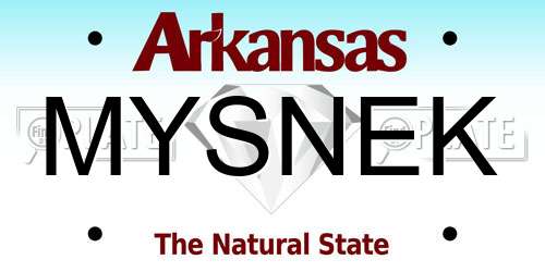 MYSNEK Arkansas License Plate