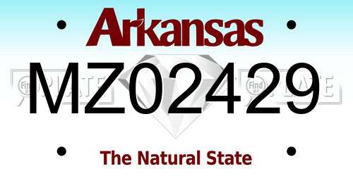 MZ02429 Arkansas License Plate