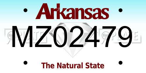 MZ02479 Arkansas License Plate