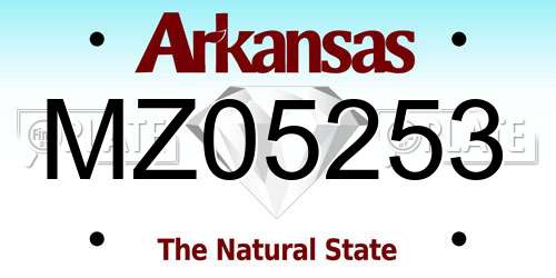 MZ05253 Arkansas License Plate