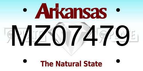 MZ07479 Arkansas License Plate
