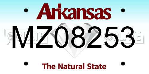 MZ08253 Arkansas License Plate