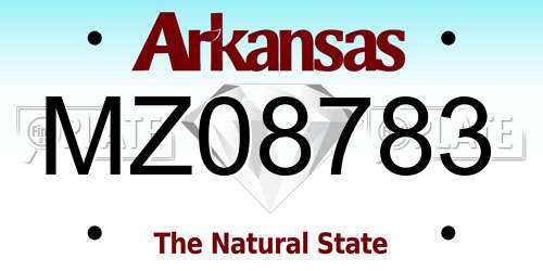 MZ08783 Arkansas License Plate
