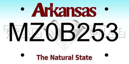 MZ0B253 Arkansas License Plate
