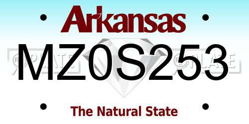 MZ0S253 Arkansas License Plate