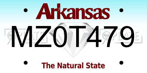 MZ0T479 Arkansas License Plate