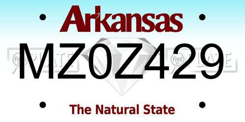MZ0Z429 Arkansas License Plate