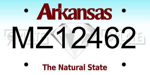 MZ12462 Arkansas License Plate