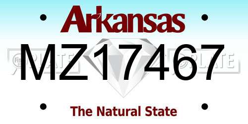 MZ17467 Arkansas License Plate