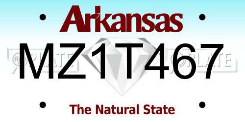 MZ1T467 Arkansas License Plate