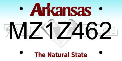 MZ1Z462 Arkansas License Plate