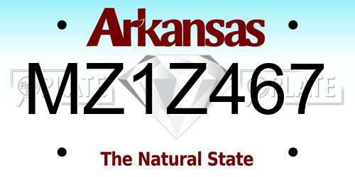 MZ1Z467 Arkansas License Plate