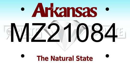 MZ21084 Arkansas License Plate