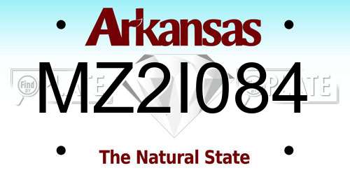 MZ2I084 Arkansas License Plate