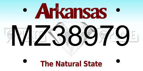 MZ38979 Arkansas License Plate