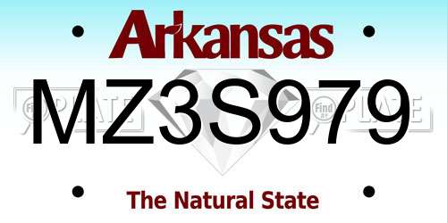 MZ3S979 Arkansas License Plate
