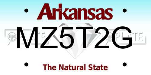 MZ5T2G Arkansas License Plate