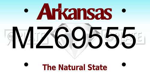 MZ69555 Arkansas License Plate