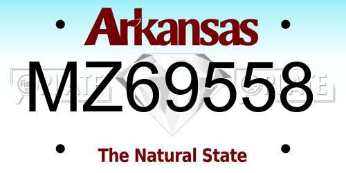 MZ69558 Arkansas License Plate