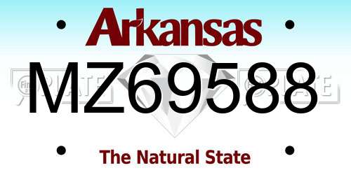 MZ69588 Arkansas License Plate