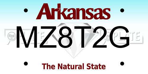 MZ8T2G Arkansas License Plate