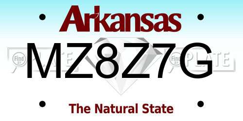 MZ8Z7G Arkansas License Plate