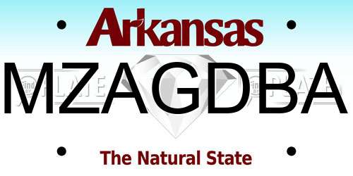 MZAGDBA Arkansas License Plate