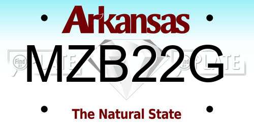 MZB22G Arkansas License Plate