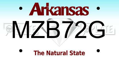 MZB72G Arkansas License Plate