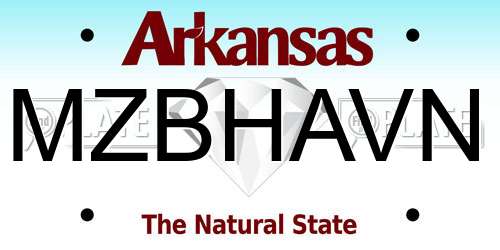 MZBHAVN Arkansas License Plate