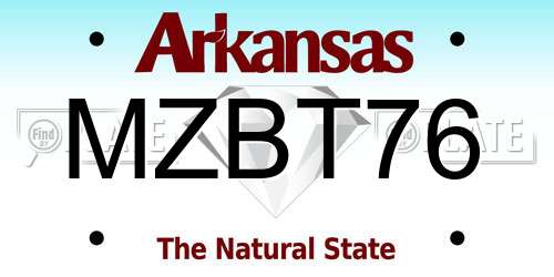 MZBT76 Arkansas License Plate