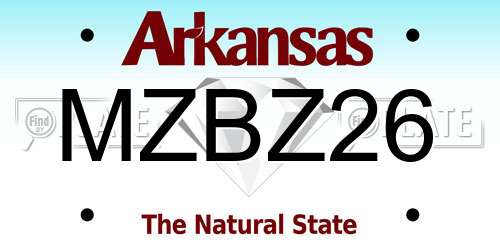 MZBZ26 Arkansas License Plate