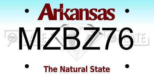 MZBZ76 Arkansas License Plate