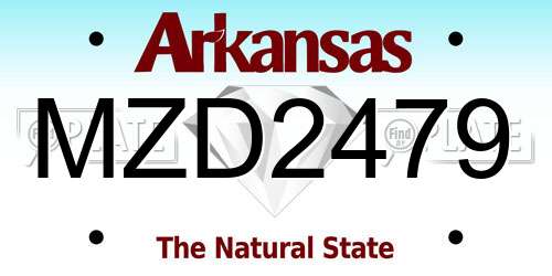 MZD2479 Arkansas License Plate