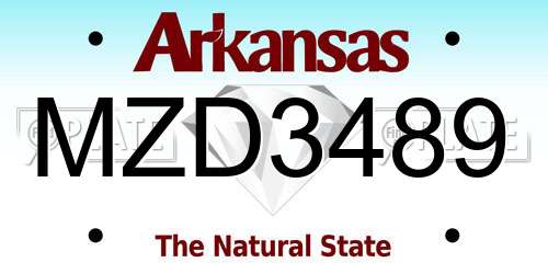 MZD3489 Arkansas License Plate