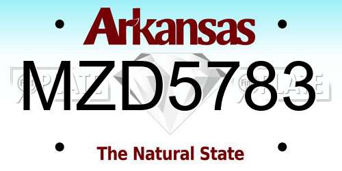 MZD5783 Arkansas License Plate