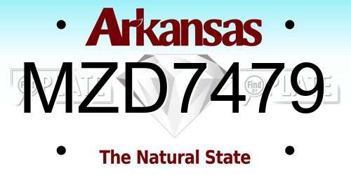 MZD7479 Arkansas License Plate
