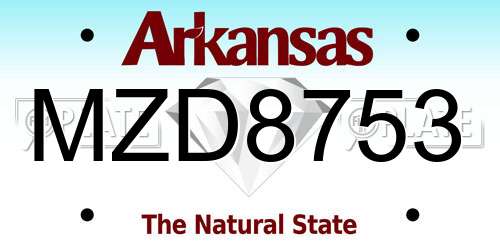 MZD8753 Arkansas License Plate