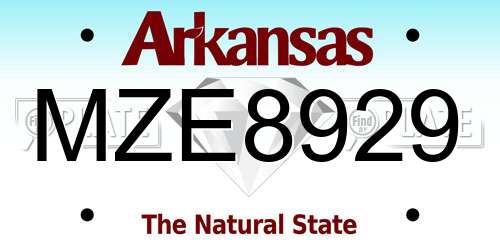 MZE8929 Arkansas License Plate